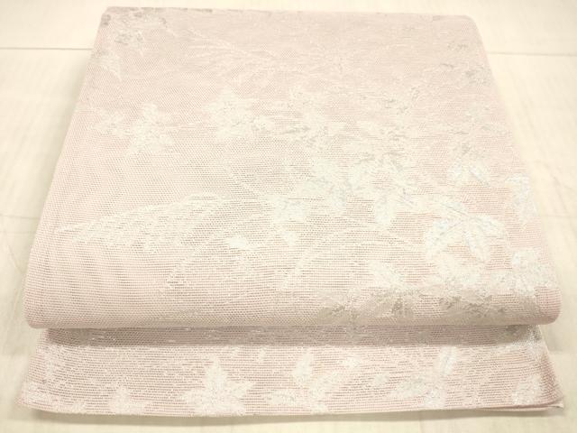 平和屋着物＊夏物 六通柄袋帯 草葉文 銀糸 DAAX8629cm