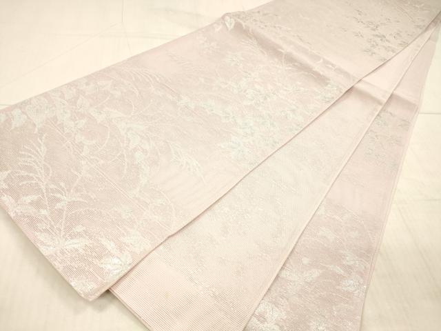 平和屋着物＊夏物 六通柄袋帯 草葉文 銀糸 DAAX8629cm