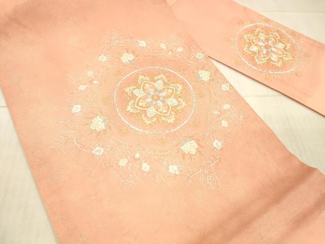 平和屋着物＊夏物 西陣 九寸名古屋帯 総刺繍 正倉院花文 金銀糸 正絹 逸品 DAAX8630cm