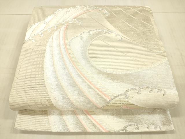 平和屋着物＊夏物 西陣 六通柄袋帯 立波文 金銀糸 正絹 逸品 DAAX8632cm