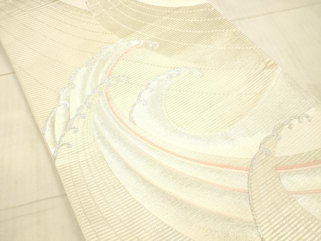 平和屋着物＊夏物 西陣 六通柄袋帯 立波文 金銀糸 正絹 逸品 DAAX8632cm