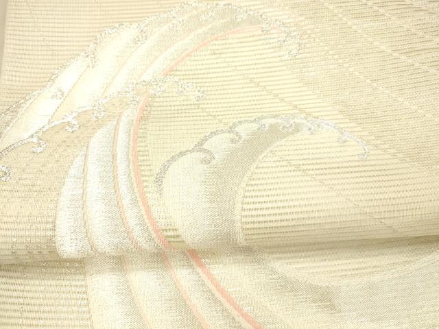平和屋着物＊夏物 西陣 六通柄袋帯 立波文 金銀糸 正絹 逸品 DAAX8632cm