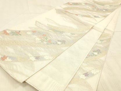 平和屋着物＊夏物 六通柄袋帯 草花文 金糸 DAAX8637cm