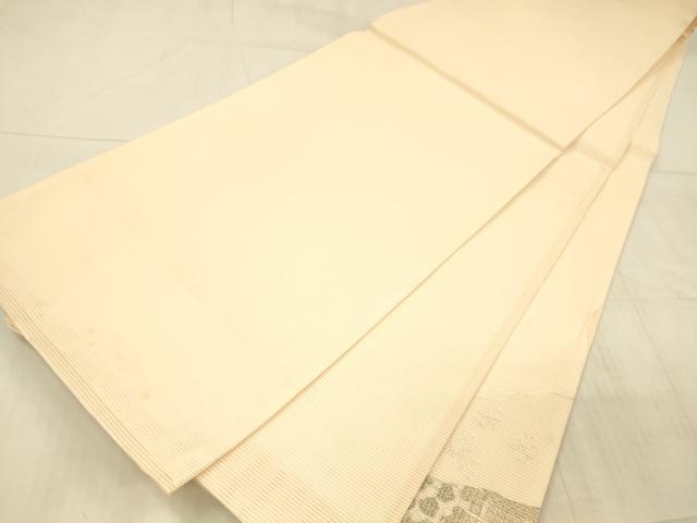 平和屋着物＊夏物 太鼓柄袋帯 総刺繍 花鳥文 銀糸 正絹 逸品 DAAX8645cm
