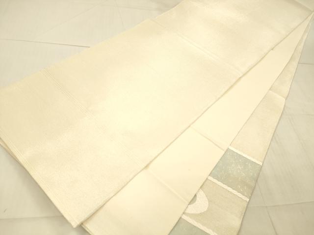 平和屋着物＊夏物 太鼓柄袋帯 刺繍 流水文 銀通し地 正絹 逸品 DAAX8648cm