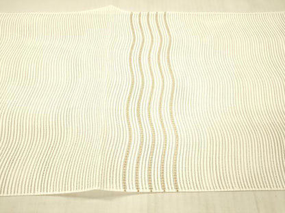 平和屋着物＊夏物 絽綴れ 八寸名古屋帯 よろけ縞 金糸 正絹 逸品 DAAX8649cm