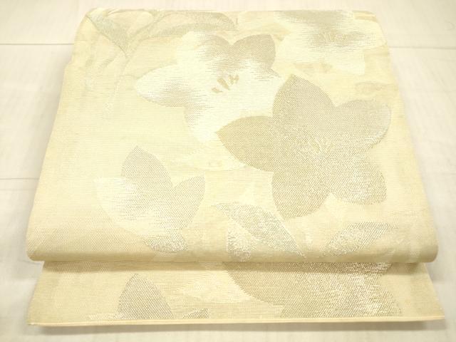 平和屋着物＊夏物 六通柄袋帯 草花文 金銀糸 正絹 逸品 DAAX8658cm