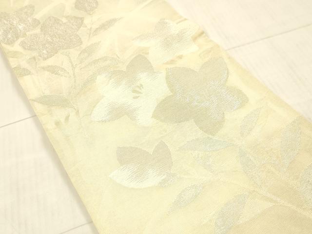 平和屋着物＊夏物 六通柄袋帯 草花文 金銀糸 正絹 逸品 DAAX8658cm