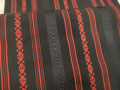 平和屋着物＊夏物 本場筑前博多織 八寸名古屋帯 紗献上 黒地 正絹 逸品 DAAX8661cm
