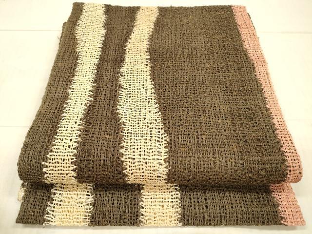 平和屋着物＊夏物 八寸名古屋帯 間道 正絹 逸品 DAAX8663cm