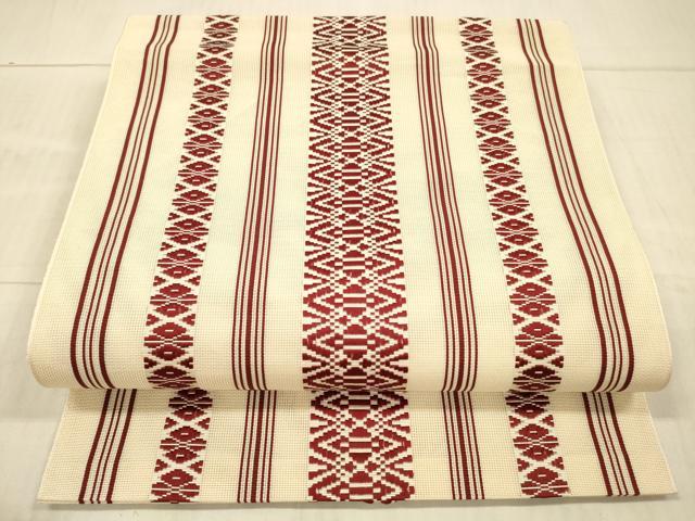 平和屋着物＊夏物 本場筑前博多織 八寸名古屋帯 紗献上 正絹 逸品 DAAX8665cm