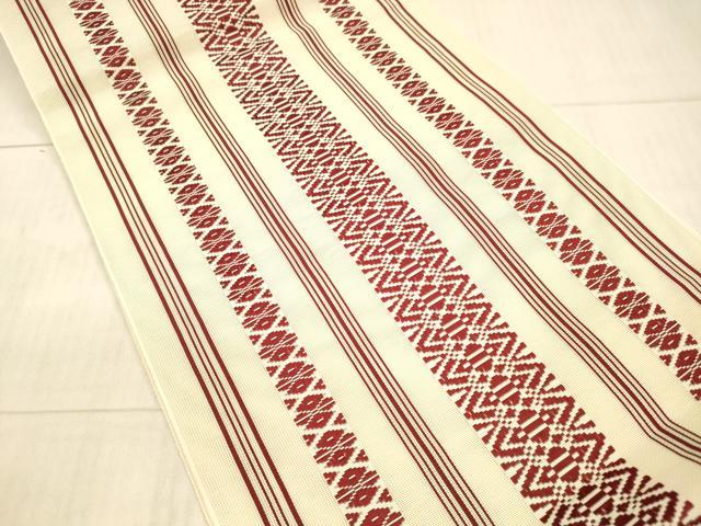 平和屋着物＊夏物 本場筑前博多織 八寸名古屋帯 紗献上 正絹 逸品 DAAX8665cm