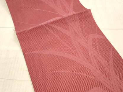 平和屋着物＊夏物 八寸名古屋帯 草葉文 今様色 DAAX8666cm