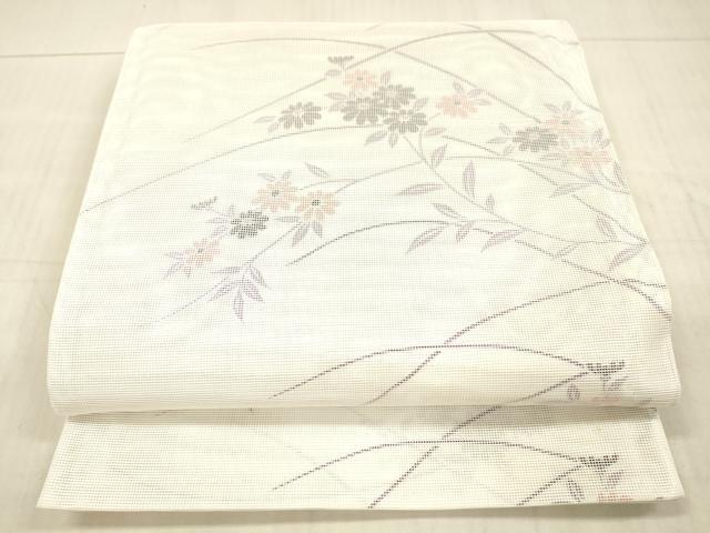 平和屋着物＊夏物 全通柄袋帯 草花文 銀糸 DAAX8670cm