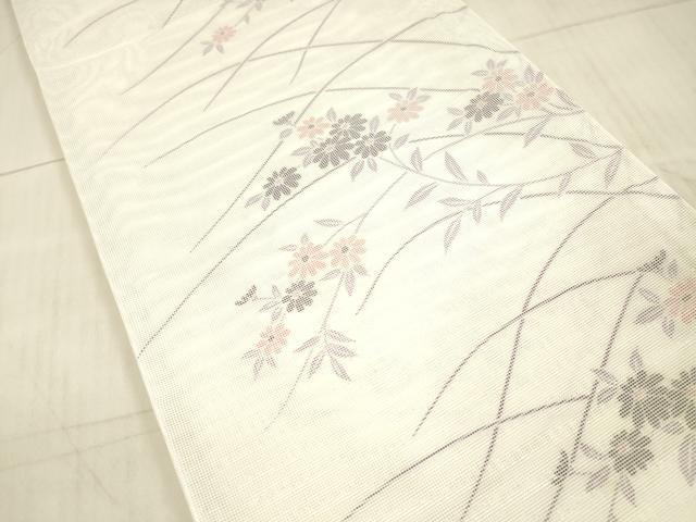 平和屋着物＊夏物 全通柄袋帯 草花文 銀糸 DAAX8670cm