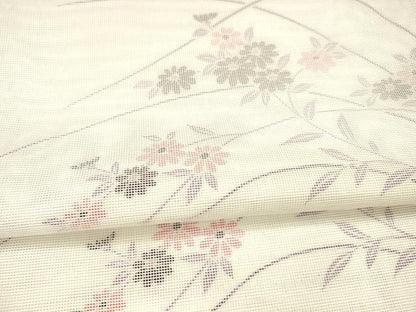 平和屋着物＊夏物 全通柄袋帯 草花文 銀糸 DAAX8670cm
