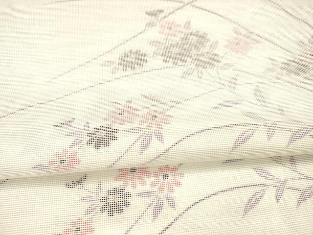 平和屋着物＊夏物 全通柄袋帯 草花文 銀糸 DAAX8670cm