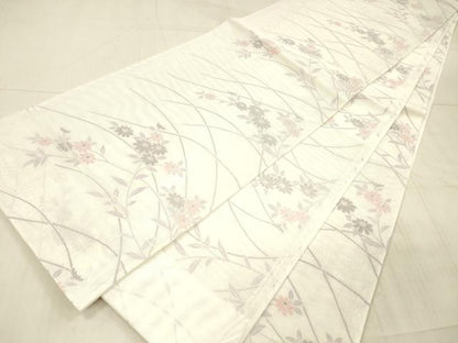 平和屋着物＊夏物 全通柄袋帯 草花文 銀糸 DAAX8670cm