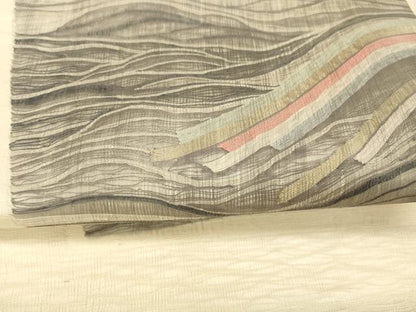 平和屋着物＊夏物 太鼓柄袋帯 流水文 金糸 正絹 逸品 DAAX8672cm