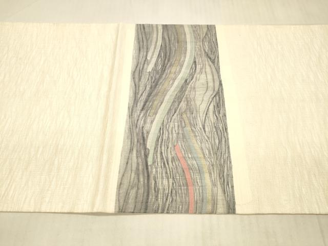 平和屋着物＊夏物 太鼓柄袋帯 流水文 金糸 正絹 逸品 DAAX8672cm
