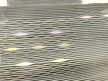 平和屋着物＊夏物 絽綴れ 八寸名古屋帯 よろけ縞 金糸 正絹 逸品 DAAX8680cm