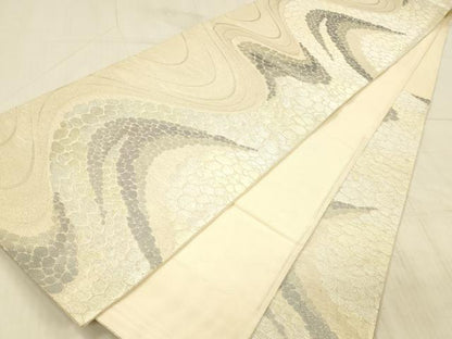 平和屋着物＊夏物 六通柄袋帯 薫風 流水文 金銀糸 正絹 逸品 DAAX8682cm