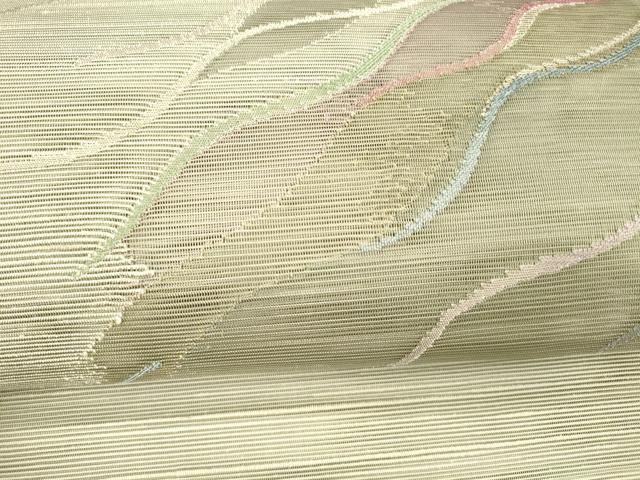 平和屋着物＊夏物 八寸名古屋帯 流水文 銀糸 正絹 逸品 DAAX8684cm
