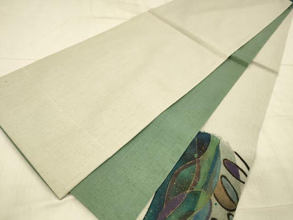 平和屋着物●太鼓柄袋帯 紬地 玉虫 抽象文様 金彩 正絹 逸品 DAAX8686cm