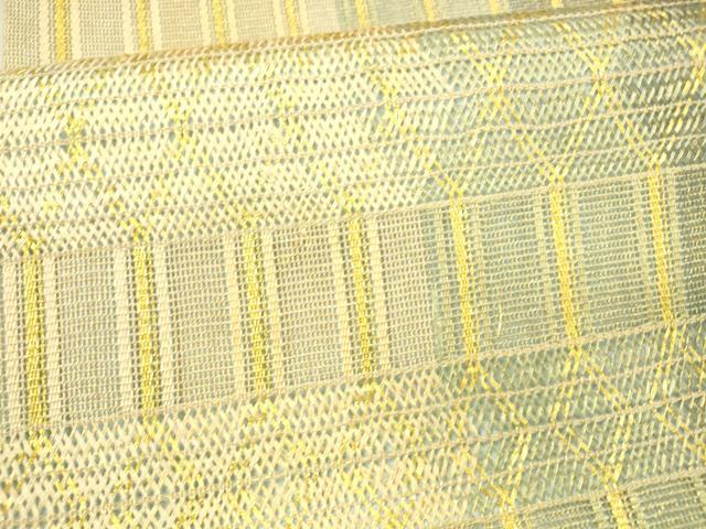 平和屋着物▽スリーシーズン 春夏秋 太鼓柄袋帯 抽象間道 金糸 正絹 逸品 DAAX8699cm