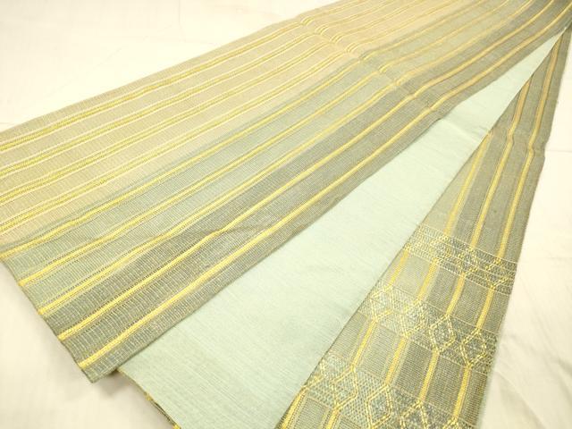 平和屋着物▽スリーシーズン 春夏秋 太鼓柄袋帯 抽象間道 金糸 正絹 逸品 DAAX8699cm