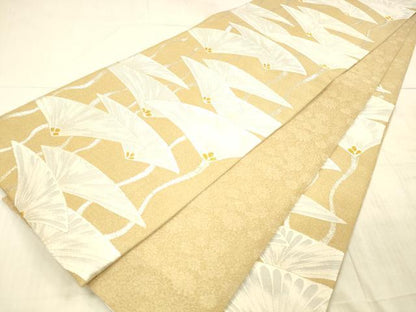 平和屋着物●六通柄袋帯　華飾　金銀糸　正絹　逸品　DAAX8715cm