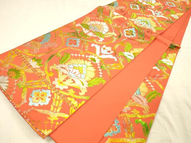 平和屋着物●六通柄　本袋帯　七宝華文様　金銀糸　正絹　逸品　DAAX8717cm