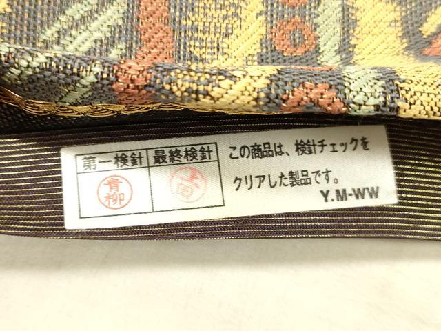 平和屋着物●六通柄袋帯 抽象文様 あん工房 金糸 正絹 逸品 DAAX8732cm