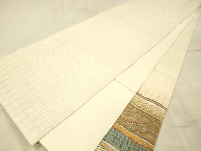 平和屋着物▽スリーシーズン 春夏秋 太鼓柄袋帯 櫛織 抽象文様 金銀糸 正絹 逸品 DAAX8737cm