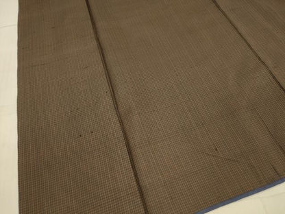 平和屋着物■男性　紬　格子　正絹　逸品　DAAX8773cm