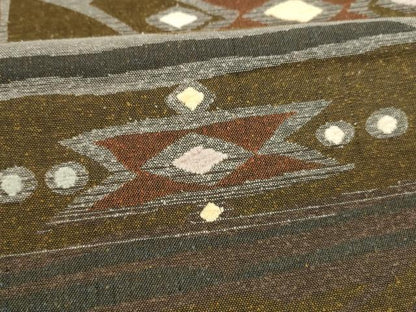 平和屋着物●六通柄袋帯 紬地 真綿シルクモール織 抽象文様 正絹 逸品 DAAX8805cm