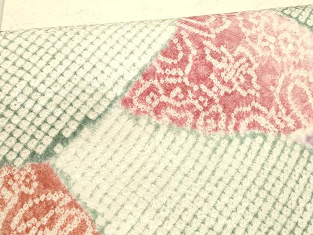 平和屋着物●名門 藤娘きぬたや・総絞り つけ帯 抽象文様 正絹 逸品 DAAX8809cm