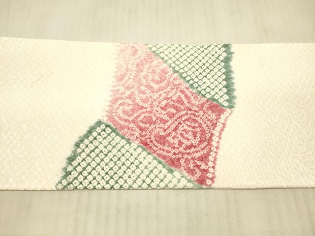 平和屋着物●名門 藤娘きぬたや・総絞り つけ帯 抽象文様 正絹 逸品 DAAX8809cm