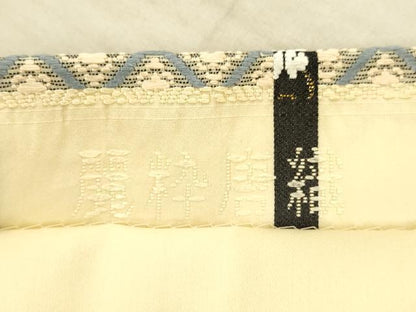 平和屋着物●六通柄袋帯 麗粋唐織 格子花唐草文 金糸 正絹 逸品 DAAX8812cm