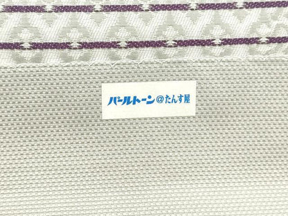 平和屋着物●本場筑前博多織　八寸名古屋帯　花間道　正絹　逸品　DAAX8833cm