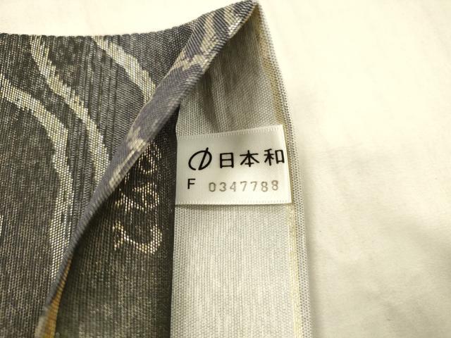 平和屋着物●「美しいキモノ」お馴染みのメーカー となみ織物 両面 全通柄袋帯 雪輪流水文 鹿の子花文 金銀糸 正絹 逸品 DAAX8835cm