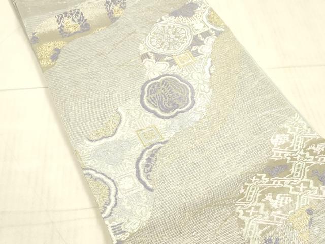 平和屋着物＊夏物 六通柄袋帯 唐織 花鳥文 金銀糸 正絹 逸品 DAAX8878cm