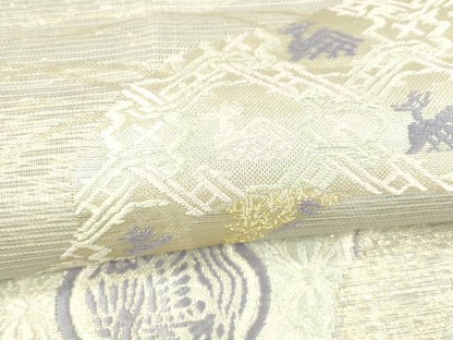 平和屋着物＊夏物 六通柄袋帯 唐織 花鳥文 金銀糸 正絹 逸品 DAAX8878cm