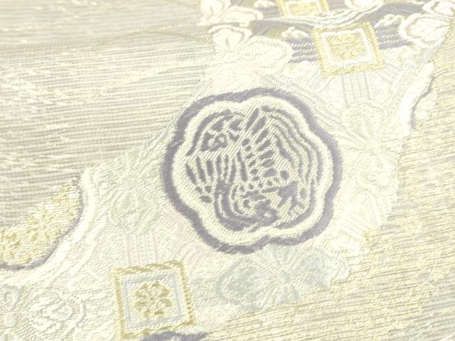 平和屋着物＊夏物 六通柄袋帯 唐織 花鳥文 金銀糸 正絹 逸品 DAAX8878cm