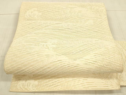 平和屋着物＊夏物 八寸名古屋帯 立波文 薄卵色 正絹 逸品 DAAX8881cm