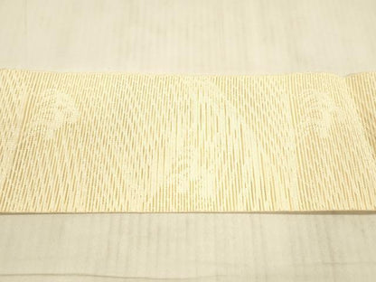 平和屋着物＊夏物 八寸名古屋帯 立波文 薄卵色 正絹 逸品 DAAX8881cm