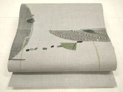 平和屋着物＊夏物 八寸名古屋帯 抽象文様 正絹 逸品 DAAX8893cm