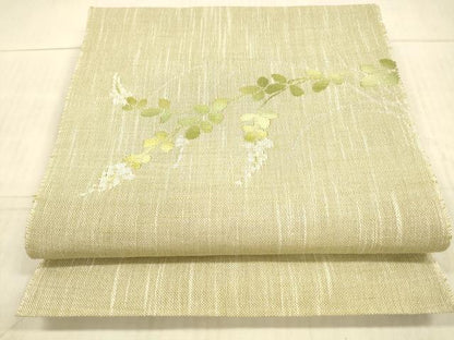 平和屋着物＊夏物 八寸名古屋帯 草葉文 DAAX8899cm
