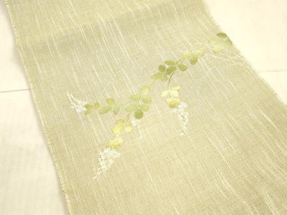 平和屋着物＊夏物 八寸名古屋帯 草葉文 DAAX8899cm