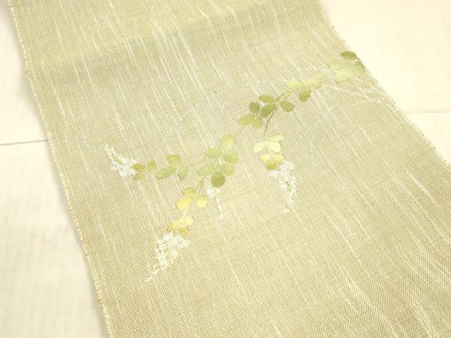 平和屋着物＊夏物 八寸名古屋帯 草葉文 DAAX8899cm